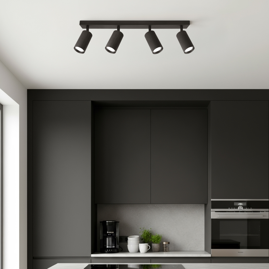 Brilagi - LED RGBW reflektorska svjetiljka s mogućnošću prigušivanja SELE MODERN 4x GU10/4,8W/230V 3000K crna + daljinski upravljač