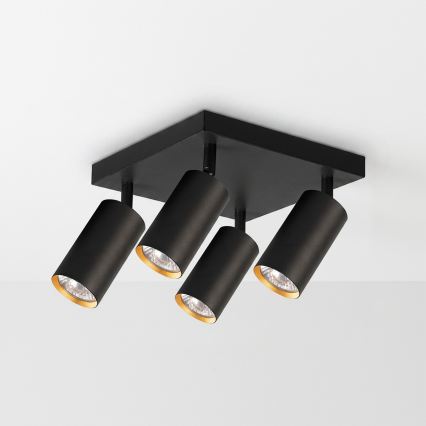 Brilagi - LED RGBW prigušiva reflektorska svjetiljka SELE SQUARE 4xGU10/6,5W/230V 2700-6500K crna/zlatna