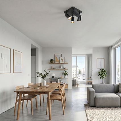 Brilagi - LED RGBW prigušiva reflektorska svjetiljka SELE SQUARE 4xGU10/6,5W/230V 2700-6500K crna/zlatna
