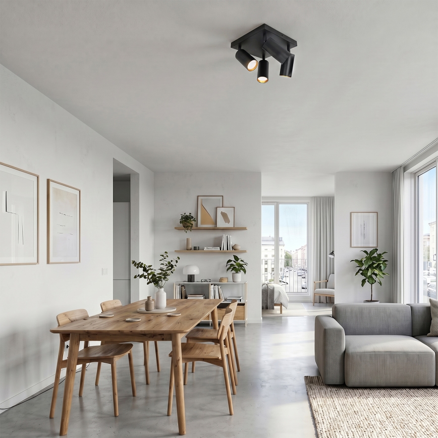 Brilagi - LED RGBW prigušiva reflektorska svjetiljka SELE SQUARE 4xGU10/6,5W/230V 2700-6500K crna/zlatna