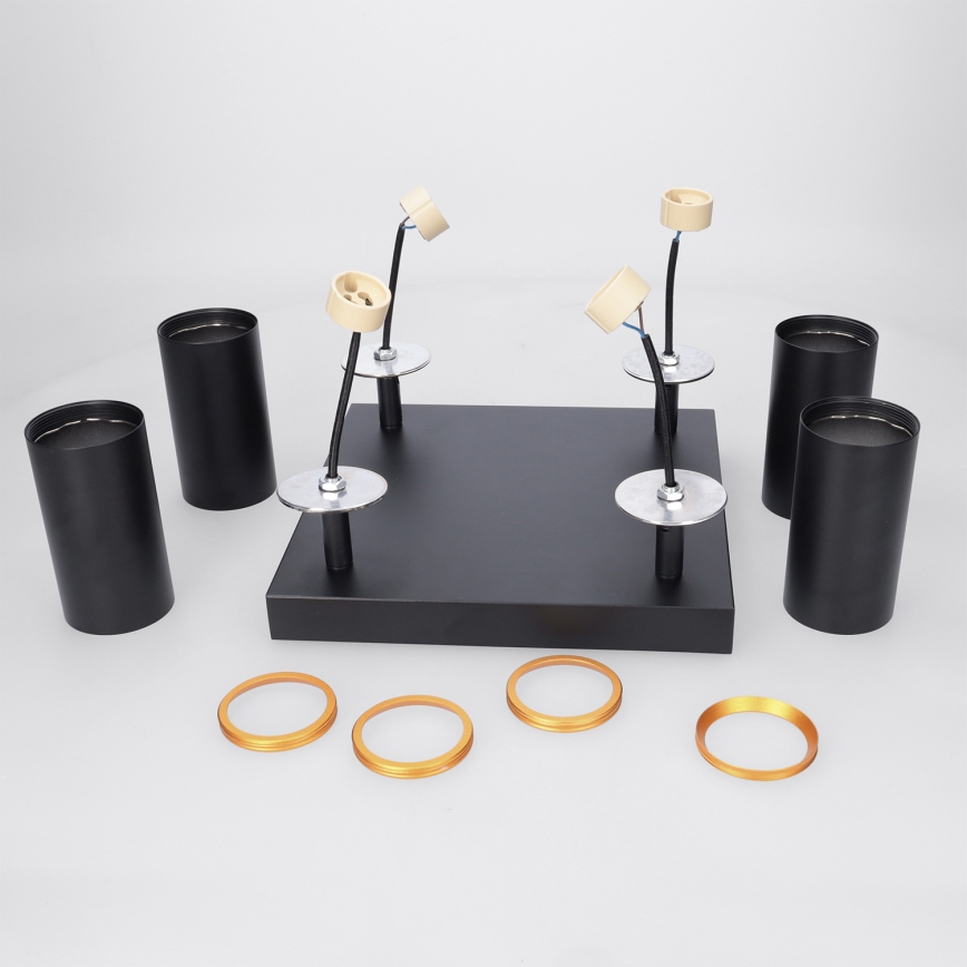 Brilagi - LED RGBW prigušiva reflektorska svjetiljka SELE SQUARE 4xGU10/6,5W/230V 2700-6500K crna/zlatna