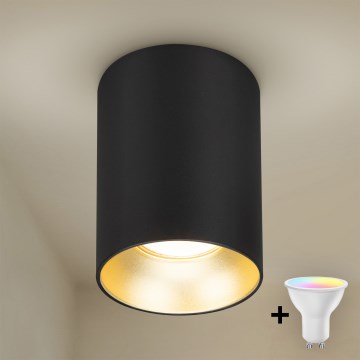 Brilagi - LED RGBW prigušivo spot svjetlo TRINE 1xGU10/4,8W/230V 3000K crno/zlatno + daljinski upravljač