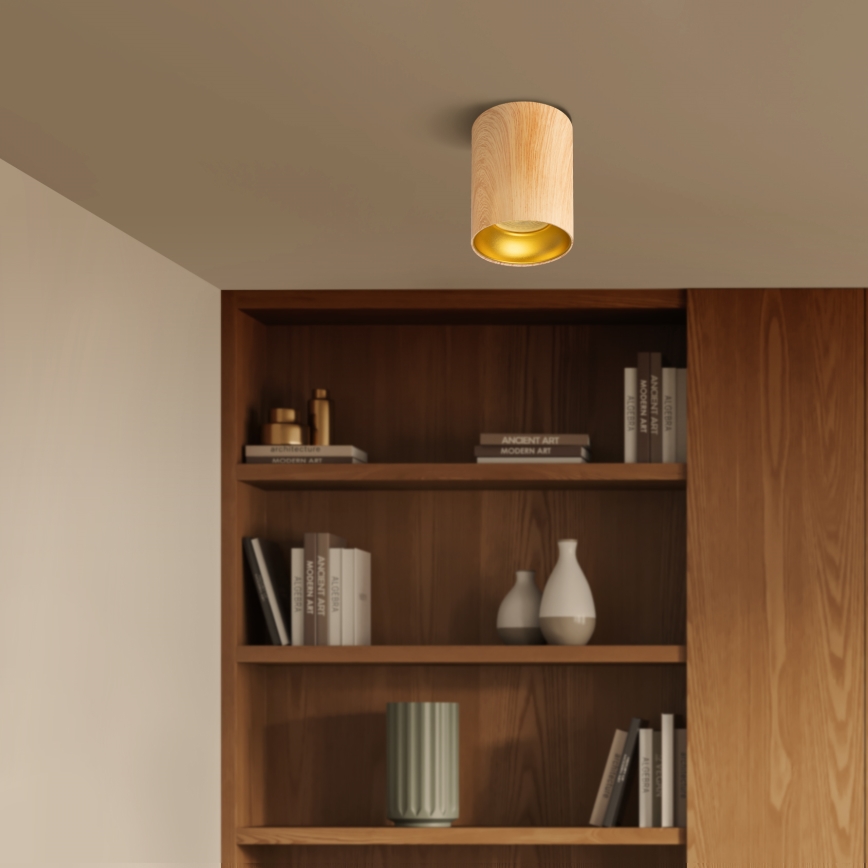 Brilagi - LED RGBW spot svjetiljka TRINE s mogućnošću prigušivanja, 1xGU10/4,8W/230V, 3000K, dekor hrasta + daljinski upravljač