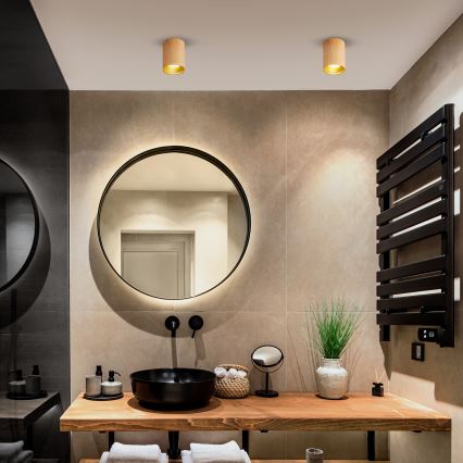 Brilagi - LED RGBW spot svjetiljka TRINE s mogućnošću prigušivanja, 1xGU10/6W/230V, 3000K, dekor hrasta + daljinski upravljač