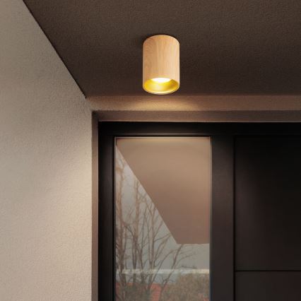 Brilagi - LED RGBW spot svjetiljka TRINE s mogućnošću prigušivanja, 1xGU10/6W/230V, 3000K, dekor hrasta + daljinski upravljač