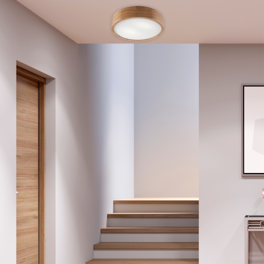 Brilagi - LED RGBW stropno svjetlo CARVALHO s mogućnošću prigušivanja 2xE27/15W/230V 2700-6500K Wi-Fi hrast, prom. 37,5 cm