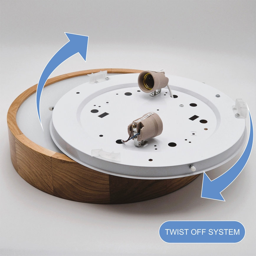 Brilagi - LED RGBW stropno svjetlo CARVALHO s mogućnošću prigušivanja 2xE27/15W/230V 2700-6500K Wi-Fi hrast, prom. 37,5 cm