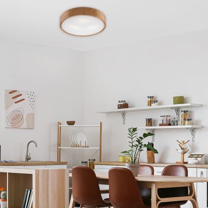 Brilagi - LED RGBW prigušiva stropna svjetiljka CARVALHO 3xE27/15W/230V 2700-6500K Wi-Fi hrast prom. 47,5 cm