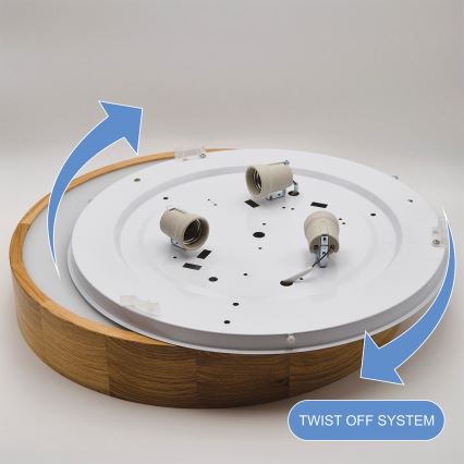Brilagi - LED RGBW prigušiva stropna svjetiljka CARVALHO 3xE27/15W/230V 2700-6500K Wi-Fi hrast prom. 47,5 cm