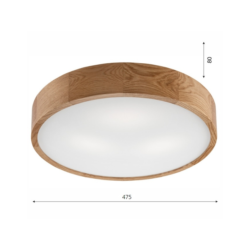 Brilagi - LED RGBW prigušiva stropna svjetiljka CARVALHO 3xE27/15W/230V 2700-6500K Wi-Fi hrast prom. 47,5 cm