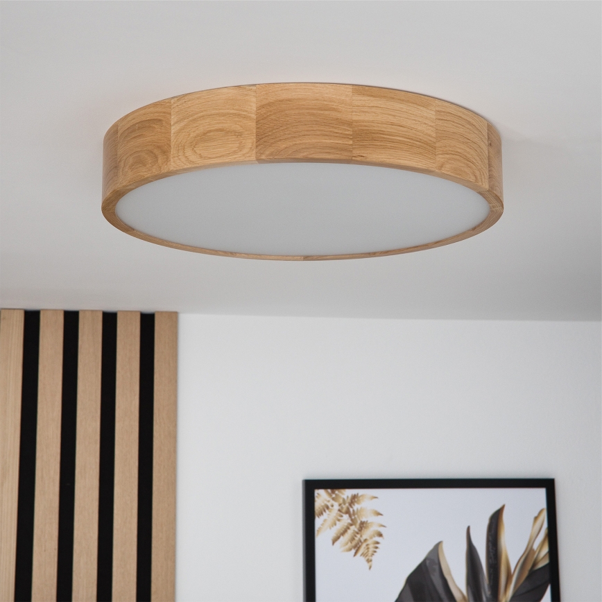 Brilagi - LED RGBW prigušiva stropna svjetiljka CARVALHO 3xE27/9W/230V 2700-6500K Wi-Fi hrast prom. 47,5 cm