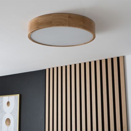 Brilagi - LED RGBW prigušiva stropna svjetiljka CARVALHO 3xE27/9W/230V 2700-6500K Wi-Fi hrast prom. 47,5 cm