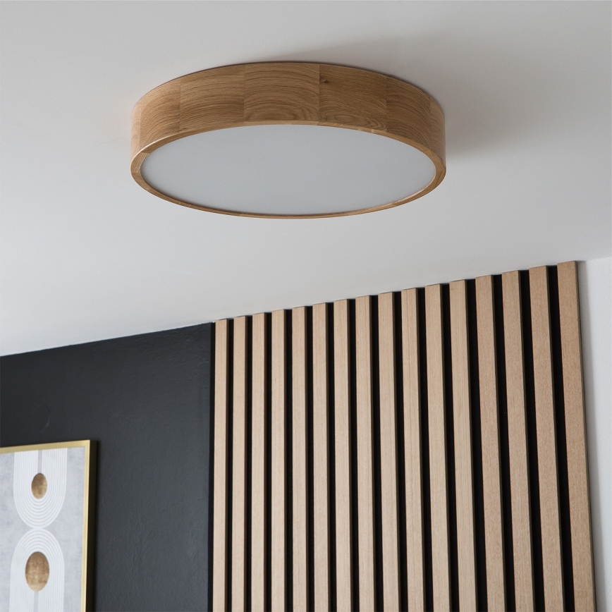 Brilagi - LED RGBW prigušiva stropna svjetiljka CARVALHO 3xE27/9W/230V 2700-6500K Wi-Fi hrast prom. 47,5 cm