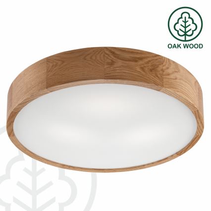 Brilagi - LED RGBW prigušiva stropna svjetiljka CARVALHO 3xE27/9W/230V 2700-6500K Wi-Fi hrast prom. 47,5 cm