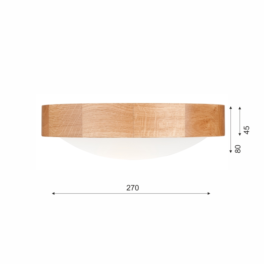 BRILAGI - LED RGBW prigušivo stropno svjetlo CARVALHO SLIM 1xE27/12W/230V 2700-6500K hrast Ø 27 cm