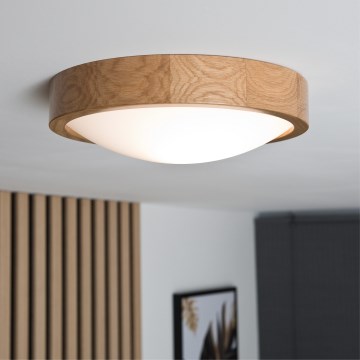 Brilagi - LED RGBW prigušivo stropno svjetlo CARVALHO SLIM 1xE27/15W/230V 2700-6500K Wi-Fi hrast Ø 27 cm