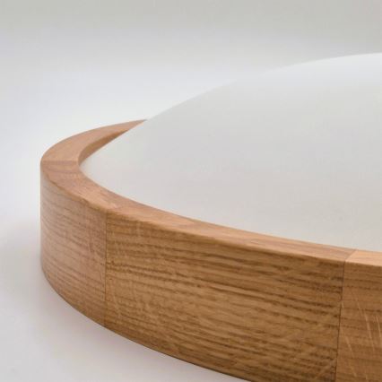 Brilagi - LED RGBW prigušivo stropno svjetlo CARVALHO SLIM 1xE27/15W/230V 2700-6500K Wi-Fi hrast Ø 27 cm