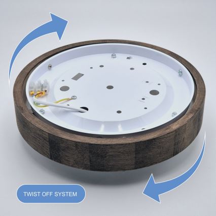 Brilagi - LED RGBW prigušiva stropna svjetiljka CARVALHO SLIM 1xE27/15W/230V 2700-6500K Wi-Fi hrast, promjer 27 cm