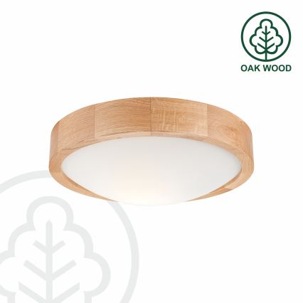 Brilagi - LED RGBW prigušivo stropno svjetlo CARVALHO SLIM 1xE27/9W/230V 2700-6500K Wi-Fi hrast Ø 27 cm