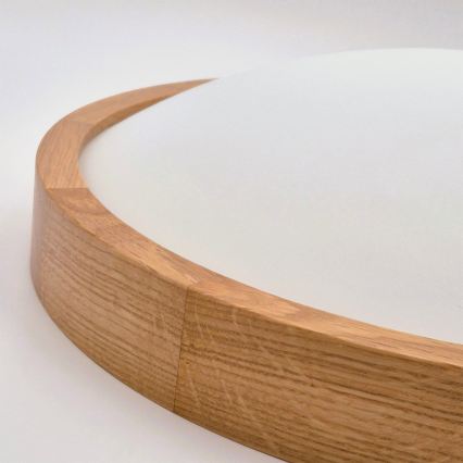 Brilagi - LED RGBW prigušiva stropna svjetiljka CARVALHO SLIM 3xE27/15W/230V 2700-6500K Wi-Fi hrast Ø 47 cm