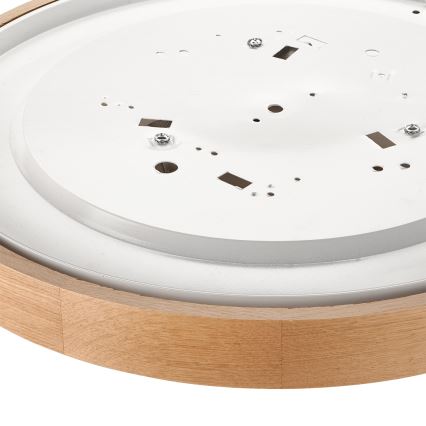 Brilagi - LED RGBW prigušiva stropna svjetiljka CARVALHO SLIM 3xE27/15W/230V 2700-6500K Wi-Fi hrast Ø 47 cm