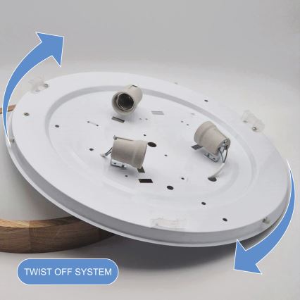 Brilagi - LED RGBW prigušiva stropna svjetiljka CARVALHO SLIM 3xE27/15W/230V 2700-6500K Wi-Fi hrast Ø 47 cm