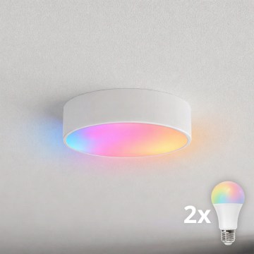 Brilagi - LED RGBW prigušivo stropno svjetlo CLARE, 2x E27/9W, 230 V, 2700-6500 K, promjer 30 cm, Wi‑Fi, bijelo