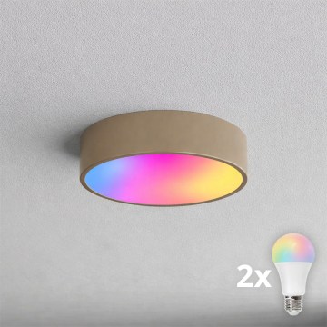 BRILAGI - LED RGBW prigušivo stropno svjetlo CLARE 2xE27/12W/230V 2700-6500K Ø 30 cm bež