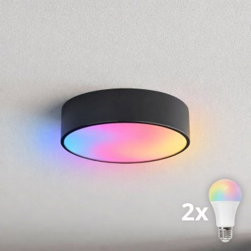 BRILAGI - LED RGBW prigušivo stropno svjetlo CLARE 2xE27/12W/230V 2700-6500K Ø 30 cm crna