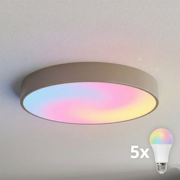 BRILAGI - LED RGBW prigušivo stropno svjetlo CLARE 5xE27/12W/230V 2700-6500K Ø 60 cm bež