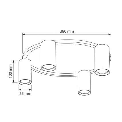 Brilagi - LED RGBW stropna svjetiljka SELE s prigušivanjem 4xGU10/6,5W/230V 2700-6500K bež