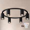 Brilagi - LED RGBW prigušivo stropno svjetlo SELE 6xGU10/6,5W/230V 2700-6500K crno + daljinski upravljač