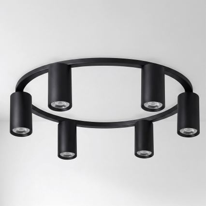 Brilagi - LED RGBW prigušivo stropno svjetlo SELE 6xGU10/6,5W/230V 2700-6500K crno + daljinski upravljač