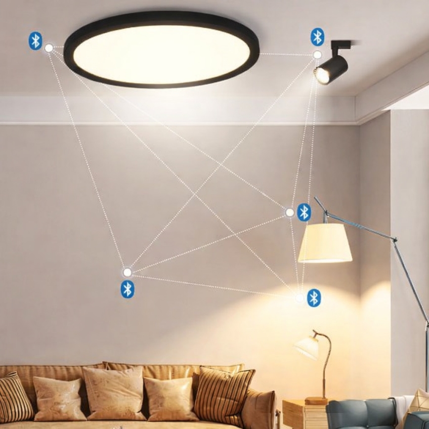 Brilagi - LED RGBW prigušivo stropno svjetlo VIBE LED/24W/230V 3000-6500K crna + daljinski upravljač