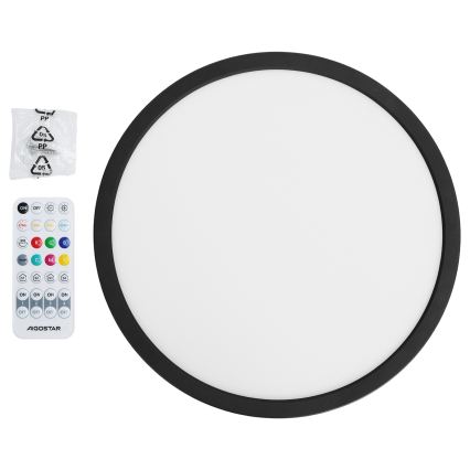 Brilagi - LED RGBW prigušivo stropno svjetlo VIBE LED/24W/230V 3000-6500K crna + daljinski upravljač