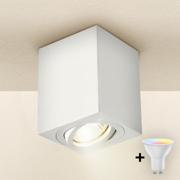 Brilagi - LED RGBW prigušivo točkasto svjetlo MIA 1xGU10/4,8W/230V 3000K 100x80 mm bijela + daljinski upravljač