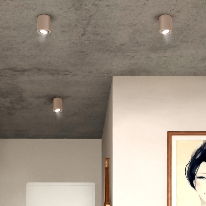 Brilagi - LED RGBW spot svjetiljka s mogućnošću prigušivanja MIA 1xGU10/4,8W/230V 3000K 100x80 mm bež + daljinski upravljač