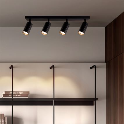 Brilagi - LED RGBW prigušivo spot svjetlo SELE DIAMANT 4xGU10/4,8W/230V 3000K crna + daljinski upravljač