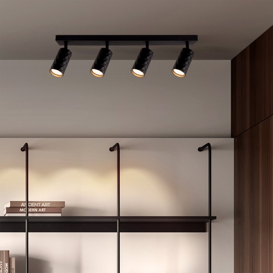 Brilagi - LED RGBW prigušivo spot svjetlo SELE DIAMANT 4xGU10/4,8W/230V 3000K crna + daljinski upravljač