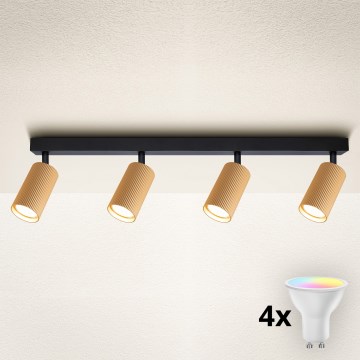 Brilagi - LED RGBW prigušivo ugradno spot svjetlo SELE MODERN 4xGU10/4,8W/230V 3000K zlatna + daljinski upravljač