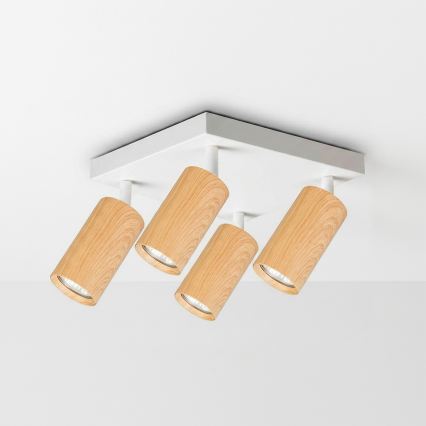 Brilagi - LED RGBW prigušivo reflektorsko svjetlo SELE SQUARE 4xGU10/6,5W/230V 2700-6500K bijela/dekor hrasta