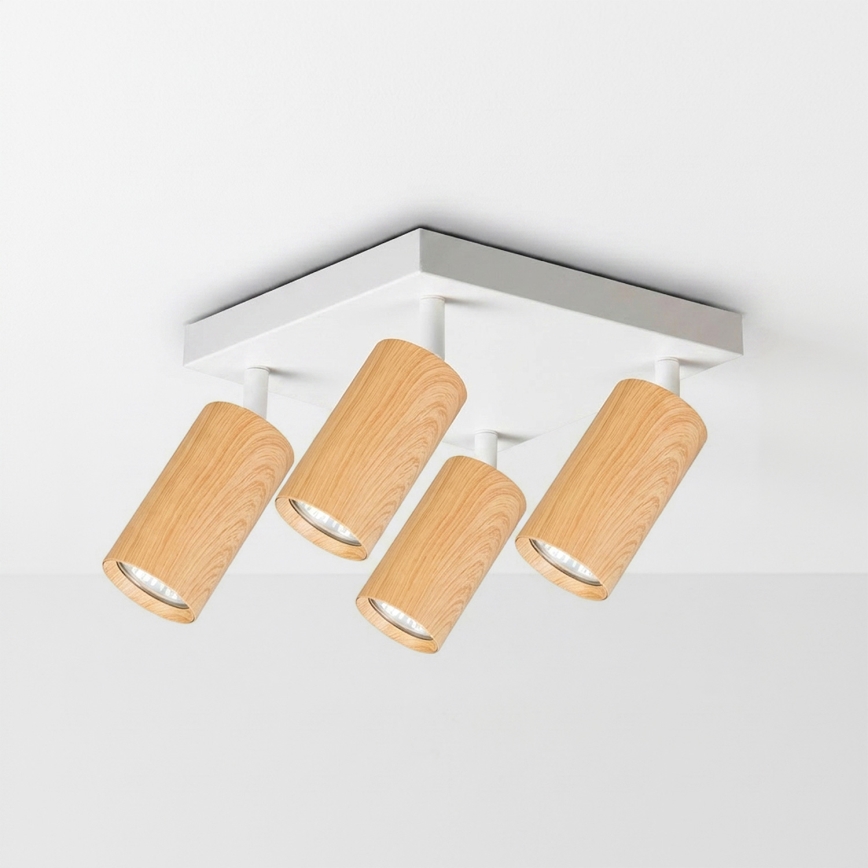 Brilagi - LED RGBW prigušivo reflektorsko svjetlo SELE SQUARE 4xGU10/6,5W/230V 2700-6500K bijela/dekor hrasta