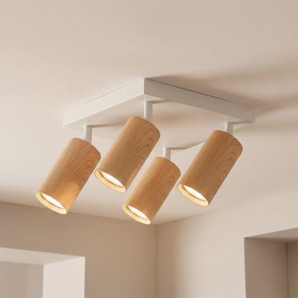 Brilagi - LED RGBW prigušivo reflektorsko svjetlo SELE SQUARE 4xGU10/6,5W/230V 2700-6500K bijela/dekor hrasta