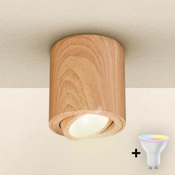 Brilagi - LED RGBW prigušivo ugradno točkasto svjetlo MIA 1xGU10/4,8W/230V 3000K 84x80 mm smeđe + daljinski upravljač