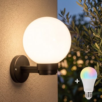 BRILAGI - LED RGBW prigušivo vanjsko zidno svjetlo HARBOR 1xE27/12W/230V 2700-6500K IP33 crna/bijela