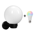 Brilagi - LED RGBW prigušivo vanjsko zidno svjetlo HARBOR 1xE27/9W/230V 2700-6500K IP33 crna/bijela