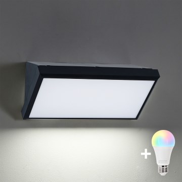 Brilagi - LED RGBW prigušivo vanjsko zidno svjetlo TRIANGLE 1xE27/9W/230V 2700-6500K IP65 crno