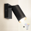 Brilagi - LED RGBW prigušivo zidno reflektorsko svjetlo SELE 1xGU10/4,8W/230V 3000K crna/zlatna + daljinski upravljač