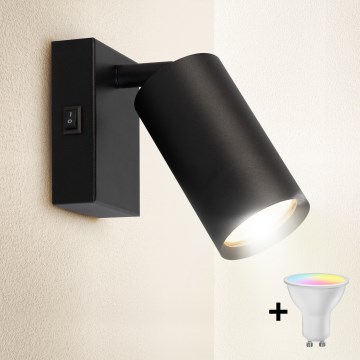 Brilagi - LED RGBW prigušivo zidno spot svjetlo SELE 1xGU10/4,8W/230V 3000K crno + daljinski upravljač