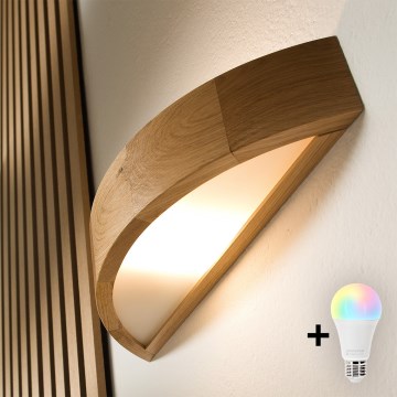 Brilagi - LED RGBW prigušivo zidno svjetlo CARVALHO 1xE27/9W/230V 2700-6500K Wi-Fi hrast